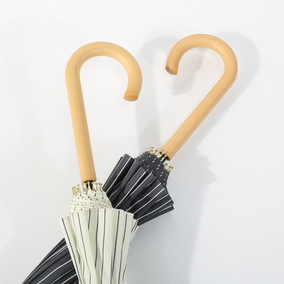 23 pouces * 8k Adultes parapluie à crochet en bois avec un design minimaliste simple et imprimé personnalisé