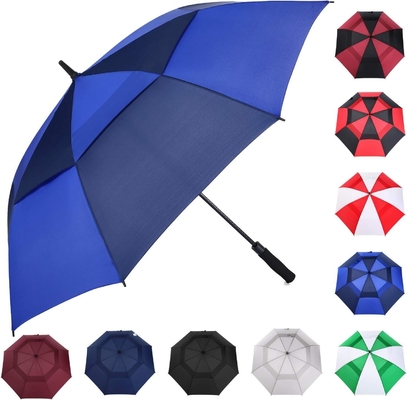 Parapluie double couche de golf avec ouverture automatique, fermeture manuelle et impression personnalisée de motifs