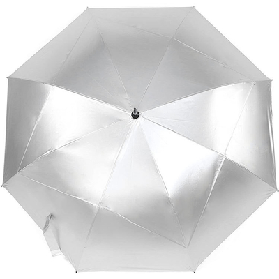 Parapluie de golf UV résistant au vent avec des côtes entièrement en fibre et un faux design à double couche
