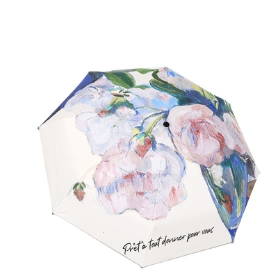 6 Mini parapluie pliable avec poignée en or de Champagne et tout en une fonction