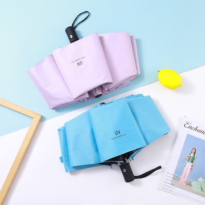 Minimaliste trois fois entièrement automatique UV revêtu parapluie solaire à double usage pour les entreprises