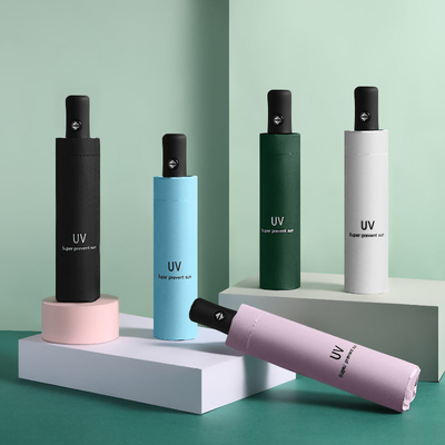 Minimaliste trois fois entièrement automatique UV revêtu parapluie solaire à double usage pour les entreprises