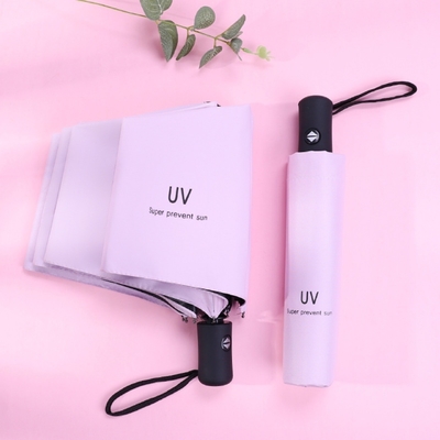 Minimaliste trois fois entièrement automatique UV revêtu parapluie solaire à double usage pour les entreprises