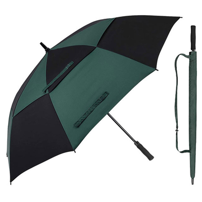 Parapluie de golf à double couche en tissu Pongee 190T pour une couverture longue et large les jours de pluie