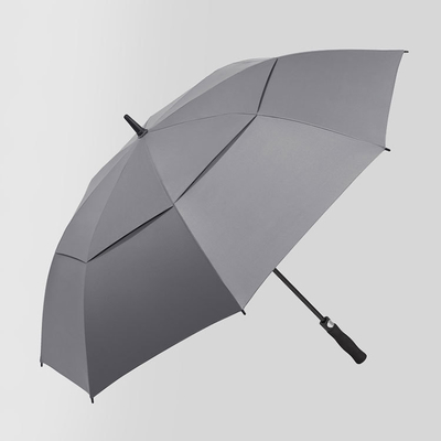 Parapluie de golf à double couche en tissu Pongee 190T pour une couverture longue et large les jours de pluie