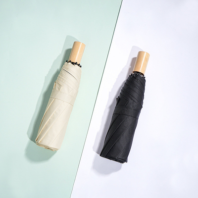 Design de poignée en bois parapluie publicitaire personnalisable de style minimaliste parapluie double