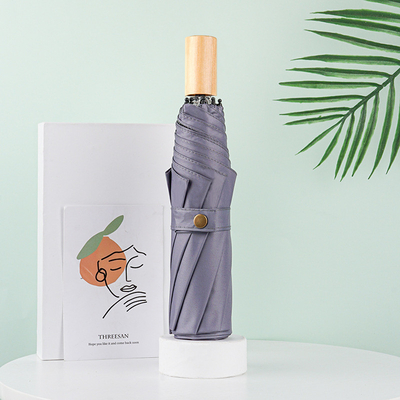 Design de poignée en bois parapluie publicitaire personnalisable de style minimaliste parapluie double