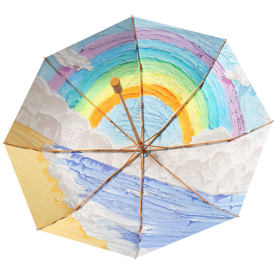 Plages publicitaires parapluie magie bricolage peinture à l'huile Art pour la protection solaire féminine