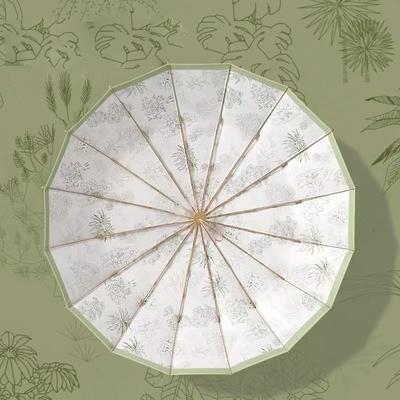 Protège-soleil parapluie de voyage imperméable à l'eau avec ouverture automatique 8K lumineux côtes peinture de fleurs