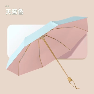 Parapluie de poche ultra-légère colorée pour adultes avec logo imprimé sur mesure et cadre en acier