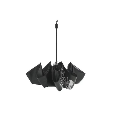 Parapluie personnalisée couverte de noir avec côtes en acier et tissu en polyester