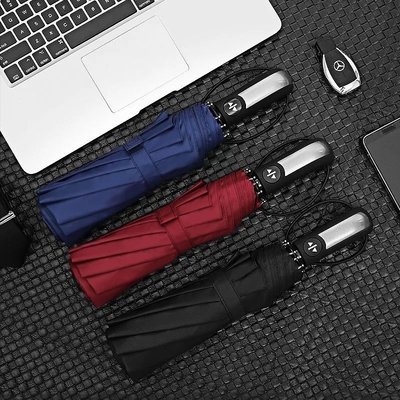 Logo personnalisé entièrement automatique imprimé 3 parapluie pliable pour le blocage UV et imperméable à la pluie