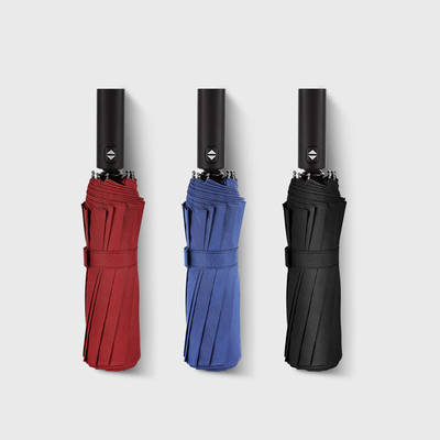 Trois parapluies pliables avec logo personnalisé entièrement automatique bloc UV 12k cadre fort