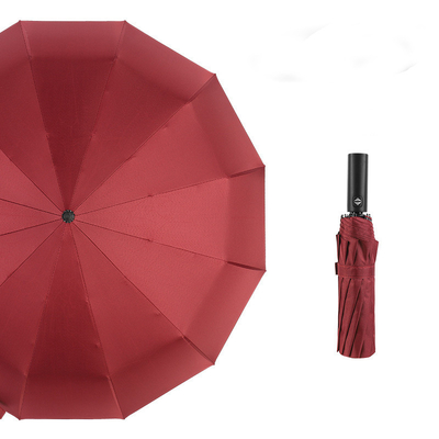 Trois parapluies pliables avec logo personnalisé entièrement automatique bloc UV 12k cadre fort