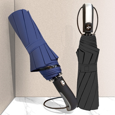 Parapluie auto-ouverte triple pliable entièrement automatique avec motif de parasol personnalisé
