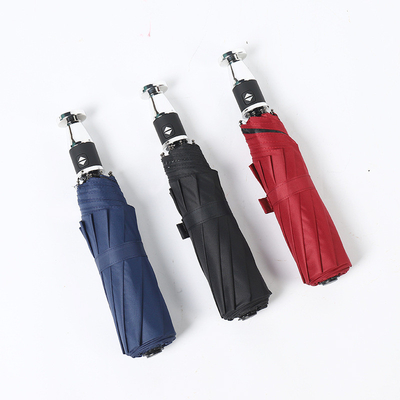 Logo personnalisé imprimé double parapluie et protection UV/pluie avec arbre métallique noir