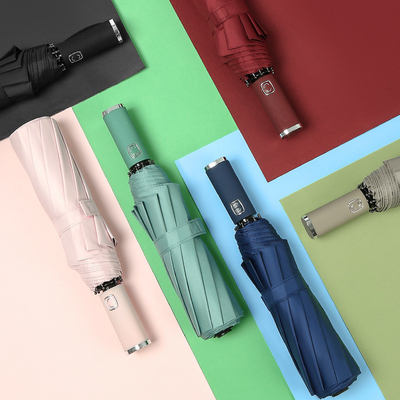 Logo personnalisé Imprimé UV Bloc Windproof Minimalisme Style Rubber Coated Manche Parapluie