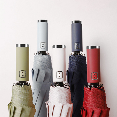 Logo personnalisé Imprimé UV Bloc Windproof Minimalisme Style Rubber Coated Manche Parapluie