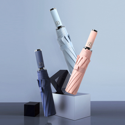 Logo personnalisé Imprimé UV Bloc Windproof Minimalisme Style Rubber Coated Manche Parapluie