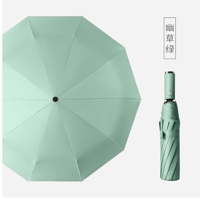 Logo personnalisé Imprimé Auto Ouvert 3 Pins Parapluie d'affaires avec poignée en caoutchouc