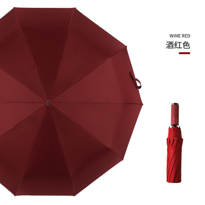 Logo personnalisé Imprimé Auto Ouvert 3 Pins Parapluie d'affaires avec poignée en caoutchouc