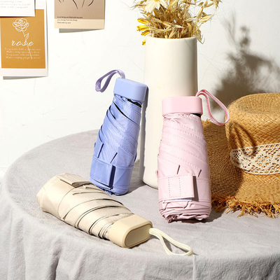 Mini parapluie solaire à double usage pour femmes à 5 couches avec protection UV et logo personnalisé