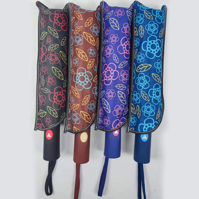Parapluie triple ouverte et fermée semi-automatique