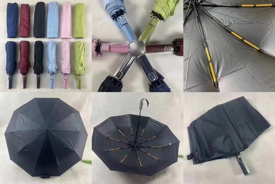 Vente à chaud Trois pliage automatique conception mécanique poignée parapluie UV bloc parapluie