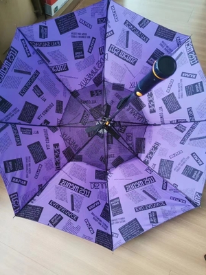 Parapluie à ventilateur avec bloc UV imperméable à l'eau et au vent frais Parapluie à charge de batterie
