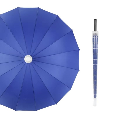 Logo personnalisé en couleur solide imprimé Grand parapluie droit avec boîtier étanche Garder sec parapluie extérieure