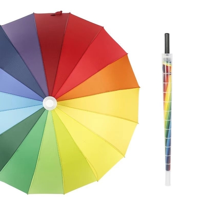 Logo personnalisé en couleur solide imprimé Grand parapluie droit avec boîtier étanche Garder sec parapluie extérieure