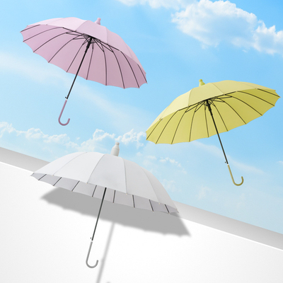 Logo personnalisé en couleur solide imprimé Grand parapluie droit avec boîtier étanche Garder sec parapluie extérieure