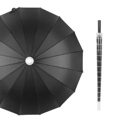 Vente en gros 16 côtes cadre solide automatique 23 pouces parapluie droit avec étui étanche