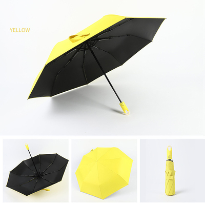 Vente en gros Fermeture entièrement automatique Manche à verrouillage triple pliable Multi Colors parapluie Dropship Accepté
